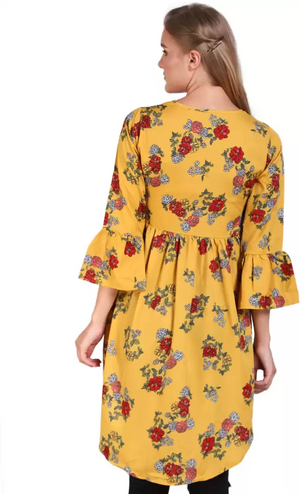 TANDUL  Casual Bell Sleeves Floral Print Women Multicolor Top