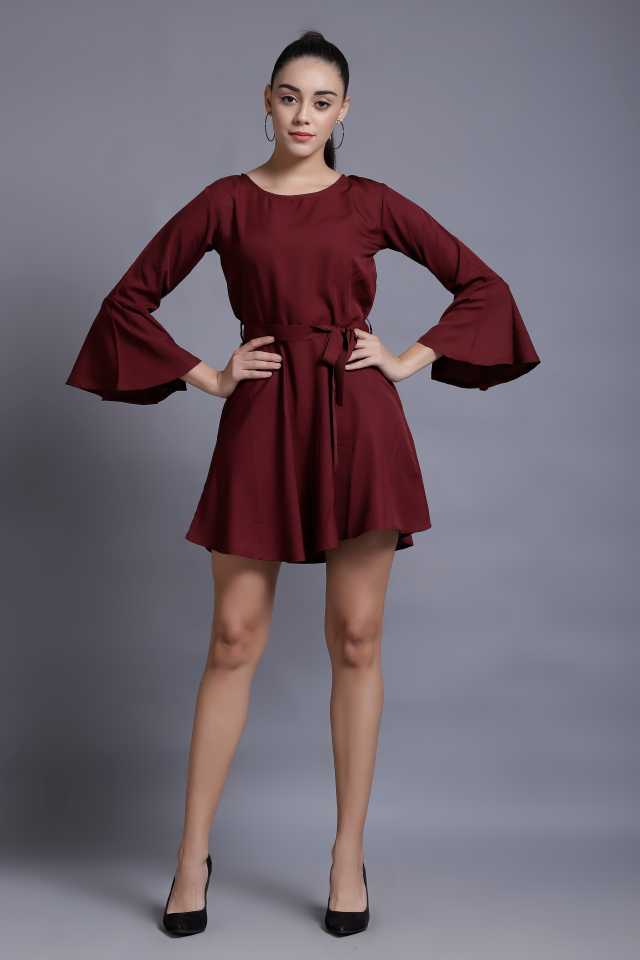 TANDUL  Women A-line Maroon Dress