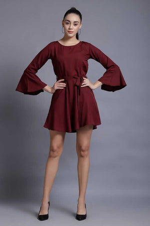 TANDUL  Women A-line Maroon Dress