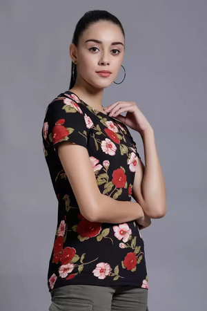 TANDUL  Casual Regular Sleeves Floral Print Women Multicolor Top