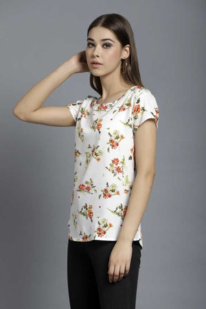 TANDUL  Casual Regular Sleeves Floral Print Women Multicolor Top