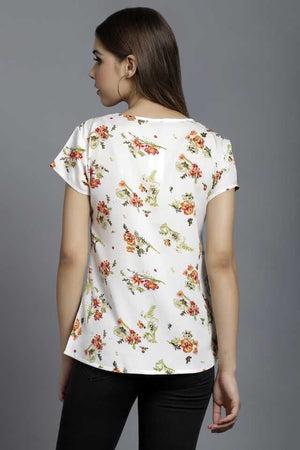 TANDUL  Casual Regular Sleeves Floral Print Women Multicolor Top