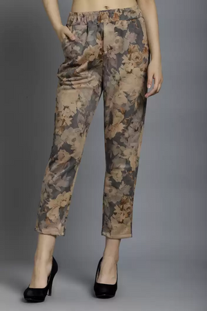 TANDUL  Regular Fit Women Multicolor Lycra Blend Trousers