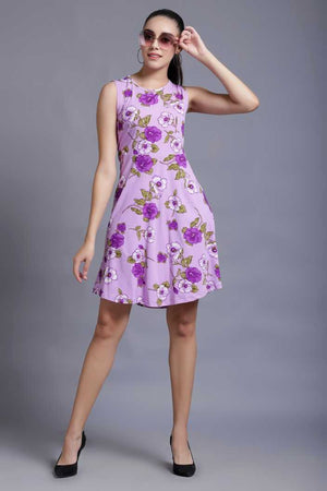 Women A-line Purple Dress