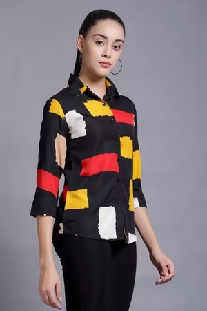 TANDUL  Women Regular Fit Color Block Formal Shirt