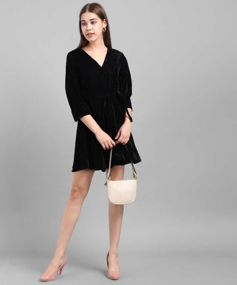 TANDUL  Women Layered Black Dress