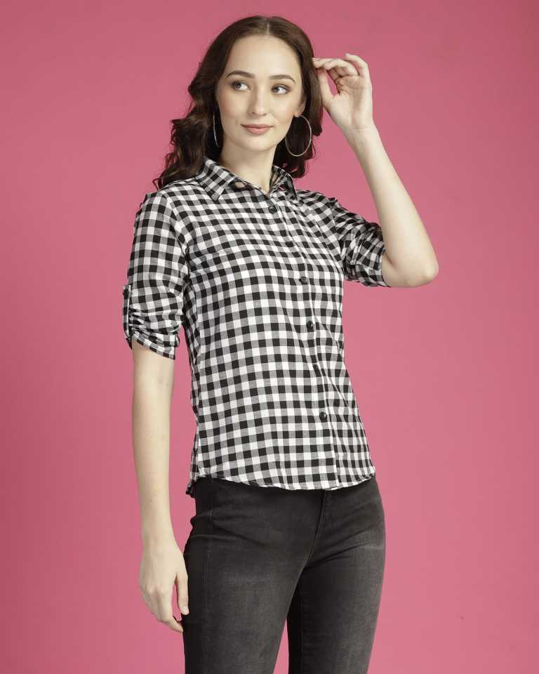 TANDUL  Women Regular Fit Checkered Casual Shirt