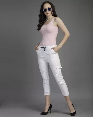 TANDUL  Regular Fit Women White Pure Cotton Trousers