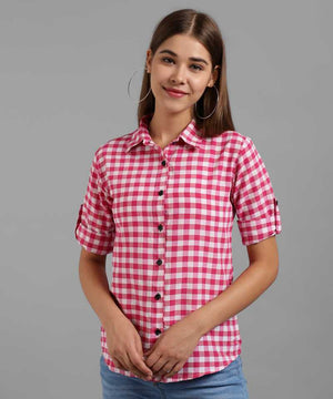 TANDUL  Women Regular Fit Self Design, Checkered Casual Shirt