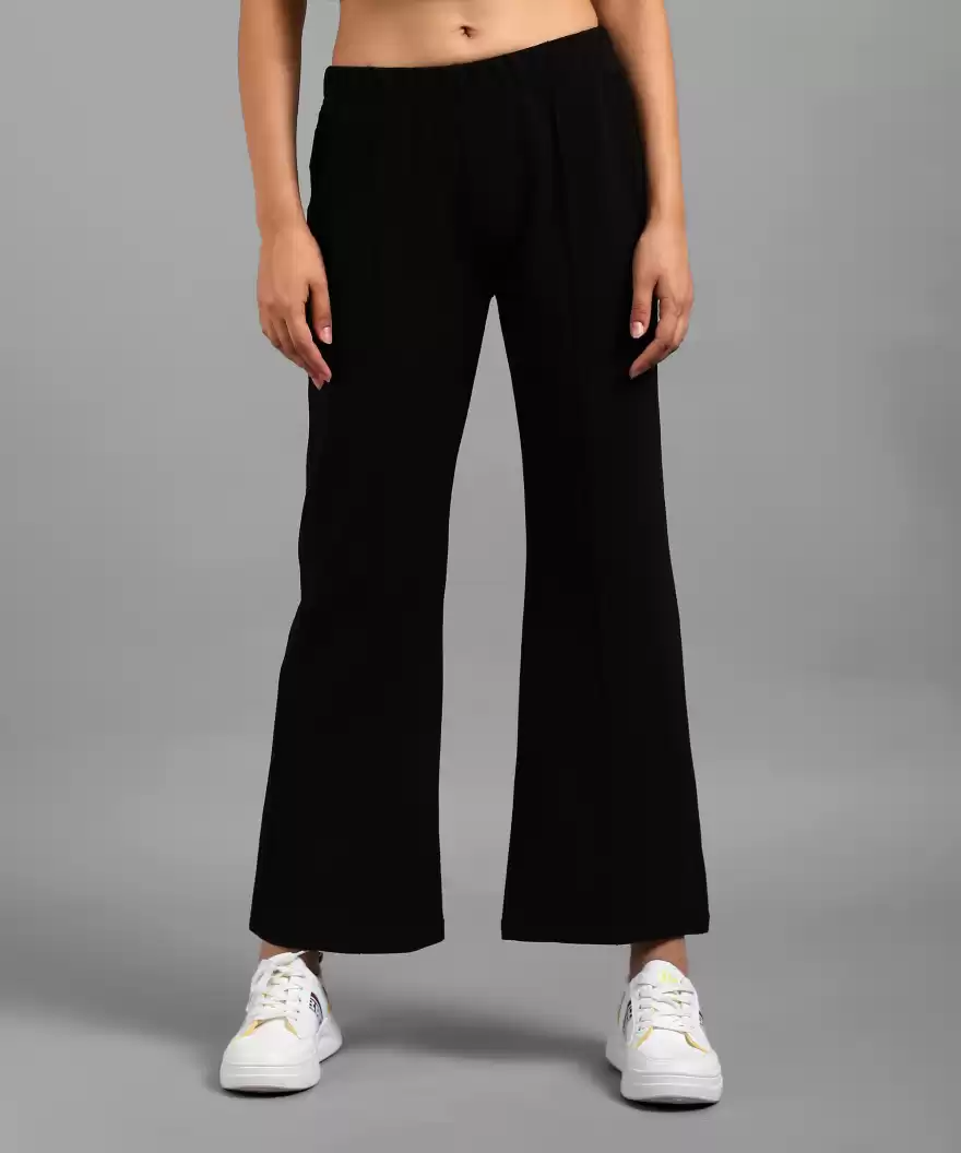 TANDUL  Regular Fit Women Black Lycra Blend Trousers