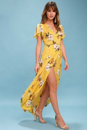 Women A-line Yellow Dress