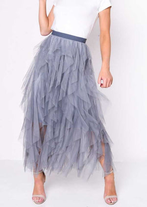 TANDUL  Women Solid A-line Grey Skirt