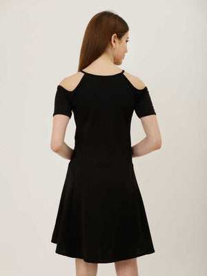 TANDUL  Women A-line Black Dress