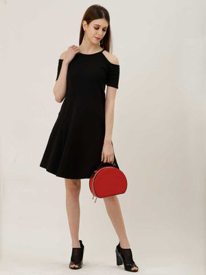 TANDUL  Women A-line Black Dress
