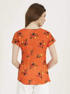 TANDUL  Casual Regular Sleeves Printed Women Multicolor Top