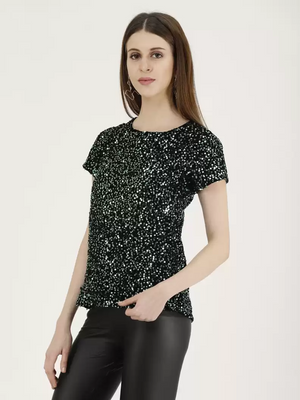 TANDUL  Casual Regular Sleeves Embellished Women Multicolor Top
