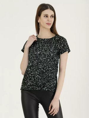 TANDUL  Casual Regular Sleeves Embellished Women Multicolor Top