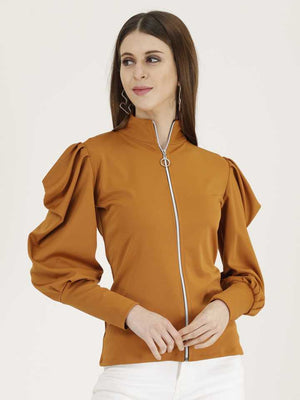 Casual Regular Sleeves Solid Women Yellow Top