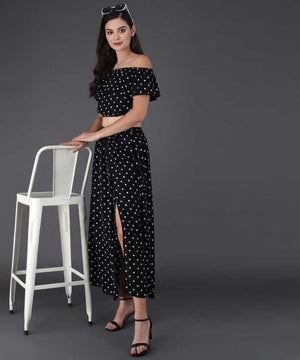 Women Two Piece Dress Black Dress