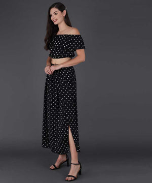 TANDUL  Women Two Piece Dress Black Dress