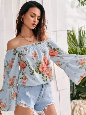 TANDUL  Casual Bell Sleeves Printed Women Multicolor Top