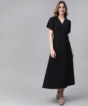 TANDUL  Women Maxi Black Dress