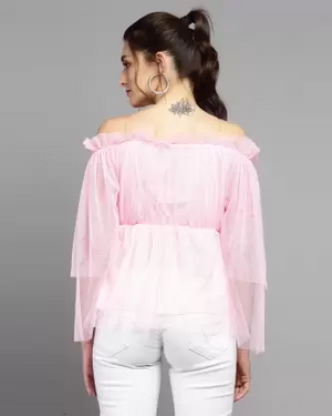 Casual Solid Women Pink Top