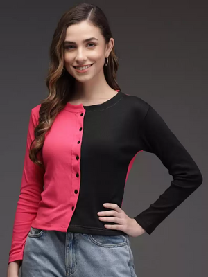 TANDUL  Casual Regular Sleeves Color Block Women Multicolor Top