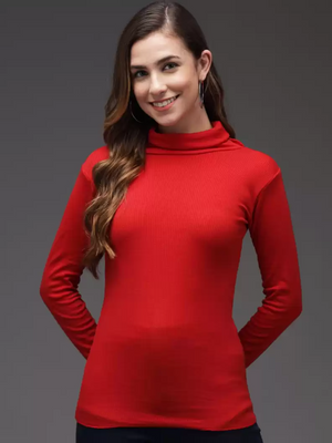 TANDUL  Casual Regular Sleeves Solid Women Red Top