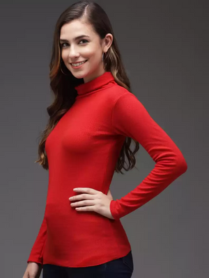 TANDUL  Casual Regular Sleeves Solid Women Red Top