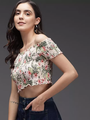 TANDUL  Casual Regular Sleeves Floral Print Women Multicolor Top