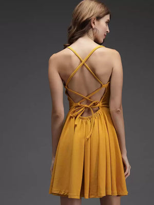 TANDUL  Women Fit and Flare Yellow Dress