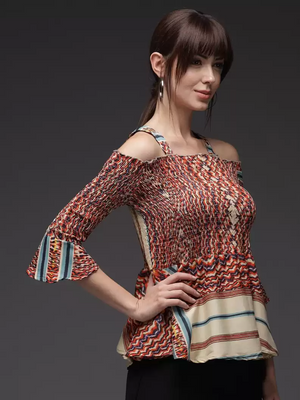 TANDUL  Casual Regular Sleeves Printed Women Multicolor Top