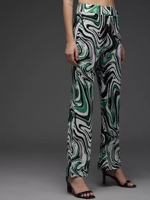 TANDUL  Regular Fit Women Multicolor Lycra Blend Trousers