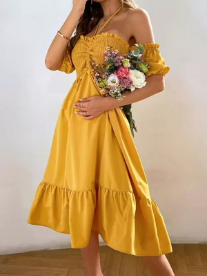 TANDUL  Women Fit and Flare Yellow Dress