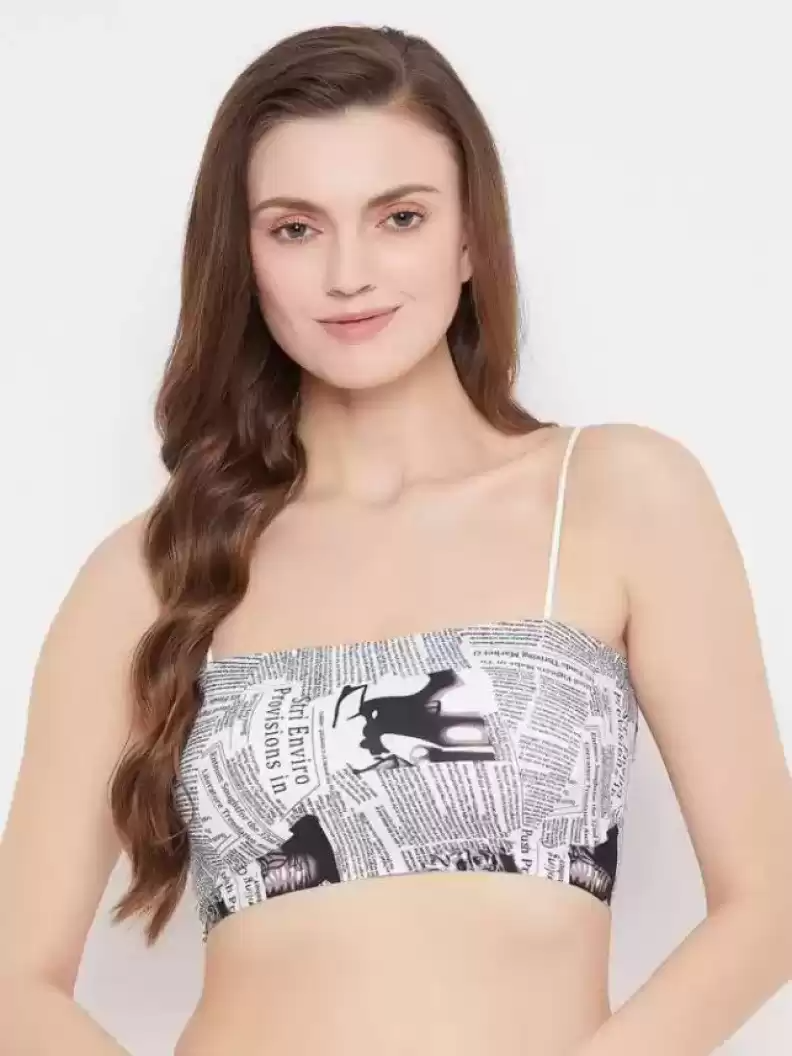 TANDUL  Casual Sleeveless Printed Women White, Black Top