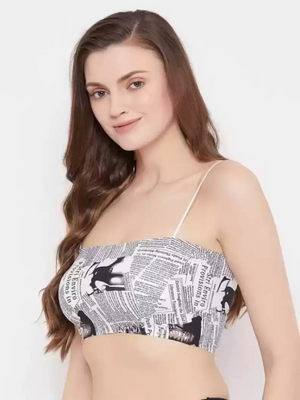 TANDUL  Casual Sleeveless Printed Women White, Black Top