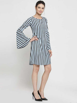 Women A-line Blue Dress