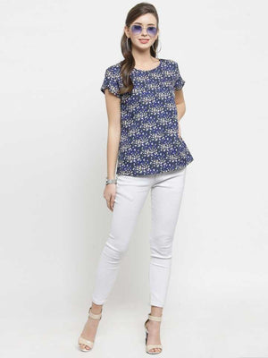 Casual Regular Sleeves Printed Women Multicolor Top