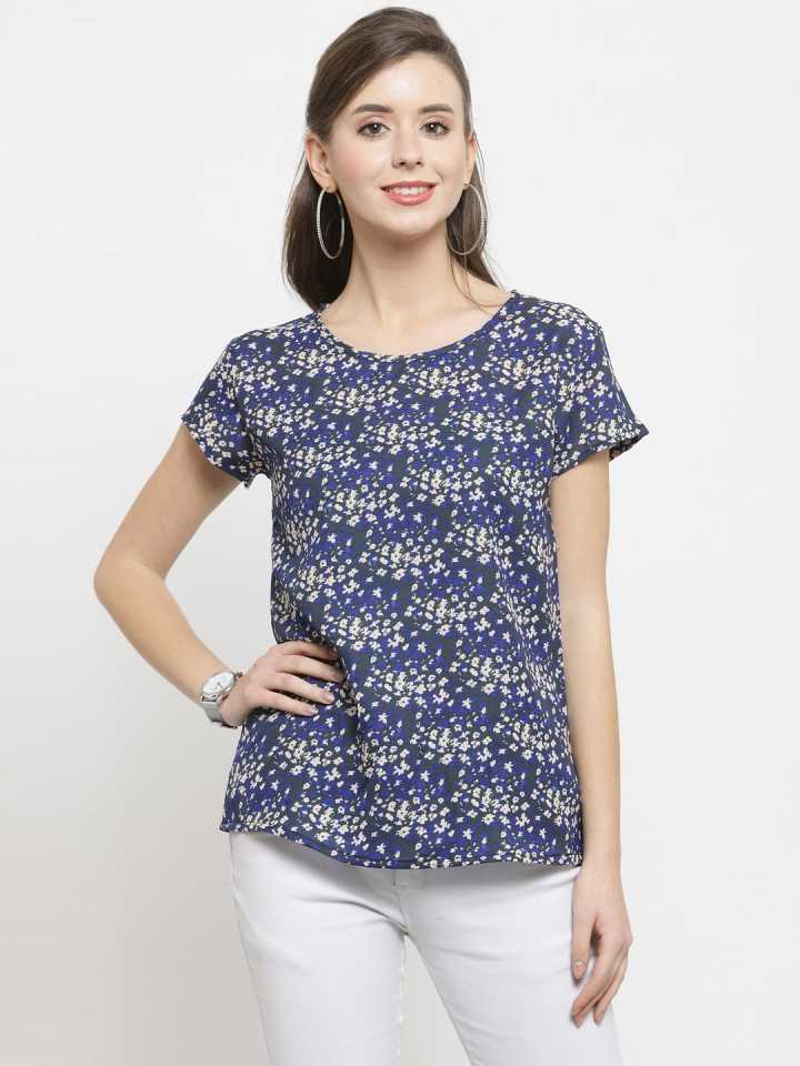 Casual Regular Sleeves Printed Women Multicolor Top