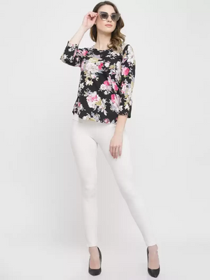 TANDUL  Casual Regular Sleeves Printed Women Multicolor Top
