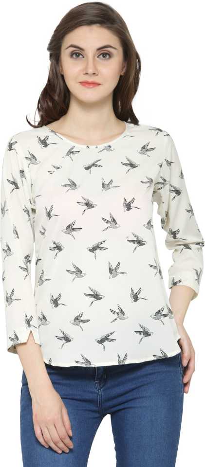 Casual Regular Sleeves Printed Women Multicolor Top