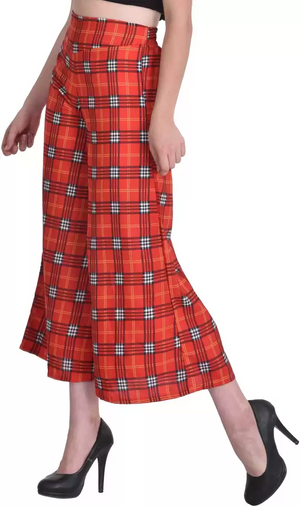 TANDUL  Flared Women Multicolor Poly Crepe Trousers