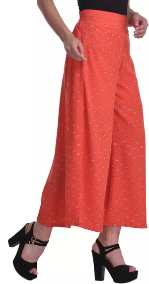TANDUL  Flared Women Multicolor Poly Crepe Trousers