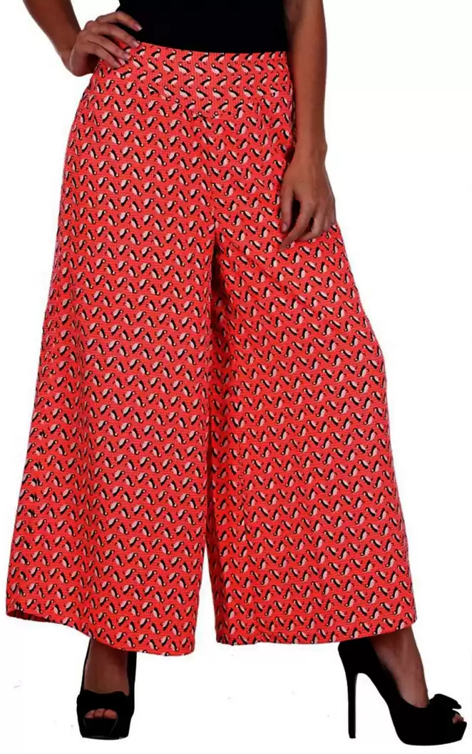 TANDUL  Flared Women Multicolor Poly Crepe Trousers