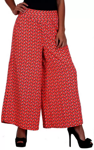TANDUL  Flared Women Multicolor Poly Crepe Trousers