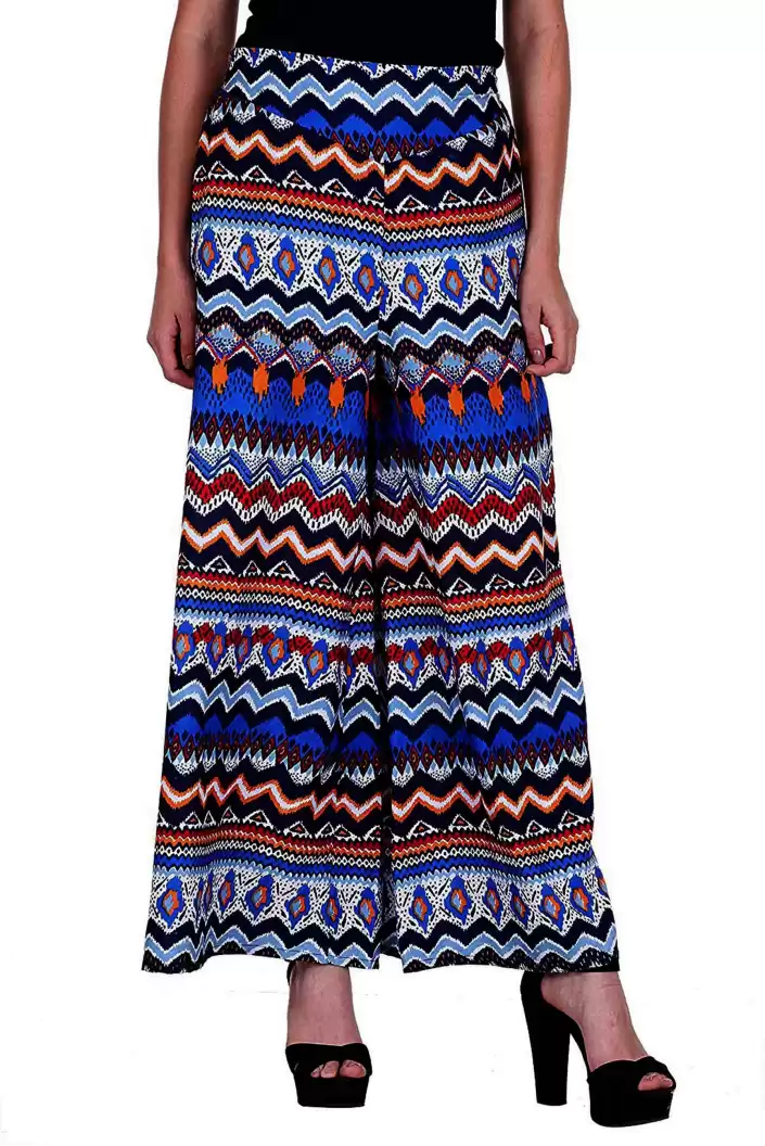 TANDUL  Flared Women Multicolor Poly Crepe Trousers