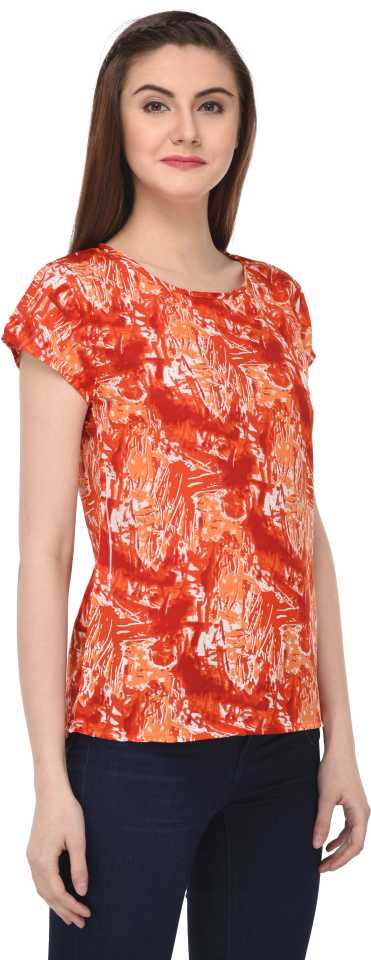 Casual Regular Sleeves Printed Women Multicolor Top