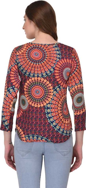 TANDUL  Casual Regular Sleeves Printed Women Multicolor Top