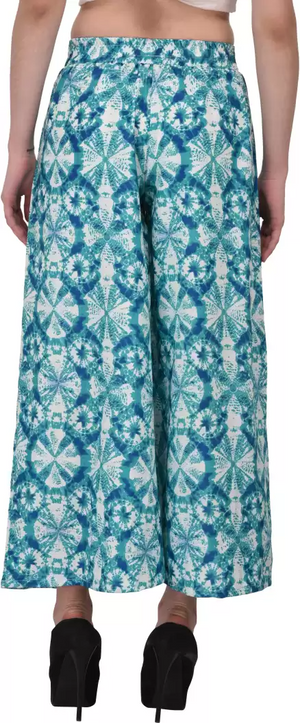 TANDUL  Flared Women Multicolor Poly Crepe Trousers